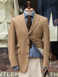 Bladen Shelton Beige Windowpane Tweed Jacket
